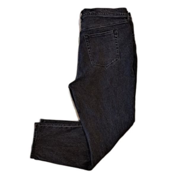 Abercrombie & Fitch The 90's Slim Straight Ultra High Rise Black Denim Jeans 35 - Picture 3 of 8